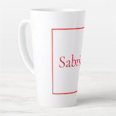 Tasse Latte Nom d'écriture professionnelle classique personnal (Angle gauche)
