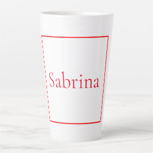 Tasse Latte Nom d'écriture professionnelle classique personnal