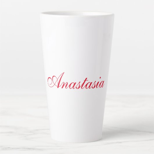 Tasse Latte Nom d'écriture professionnelle classique personnal (Devant)