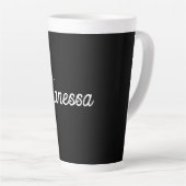 Tasse Latte Nom d'écriture professionnelle noir personnalisé (Angle droit)