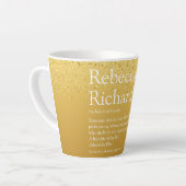 Tasse Latte Nom Définition Gold Parties scintillant Moderne Am (Angle gauche)