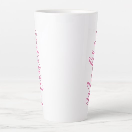 Tasse Latte Nom des filles roses tendance Script manuscrit per (Devant)