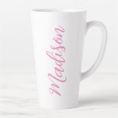 Tasse Latte Nom des filles roses tendance Script manuscrit per (Droite)