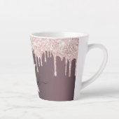 Tasse Latte Nom des gouttes de parties scintillant rose cuivre (Droite)