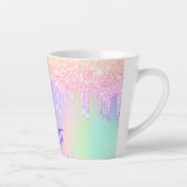 Tasse Latte Nom des gouttes de parties scintillant rose hologr (Droite)