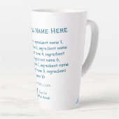 Tasse Latte Nom d'ingrédient ajouter nom d'entreprise site Web (Angle droit)