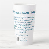 Tasse Latte Nom d'ingrédient ajouter nom d'entreprise site Web (Devant)