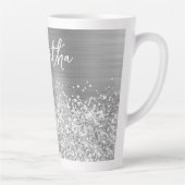 Tasse Latte Nom du glamour argenté (Droite)