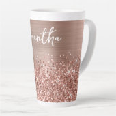 Tasse Latte Nom du glamour or Rose Glitt (Angle droit)
