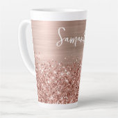 Tasse Latte Nom du glamour or Rose Glitt (Angle gauche)