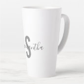 Tasse Latte Nom du monogramme personnalisé  (Angle droit)