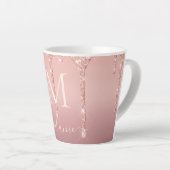 Tasse Latte Nom du monogramme Texte Rose Parties scintillant G (Angle droit)