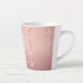 Tasse Latte Nom du monogramme Texte Rose Parties scintillant G (Droite)