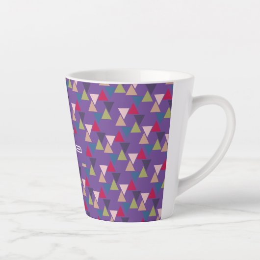 Tasse Latte Nom du motif triangle Abstrait lavande (Droite)