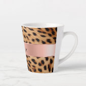 Tasse Latte Nom du ruban rose du Rose animal léopard (Droite)