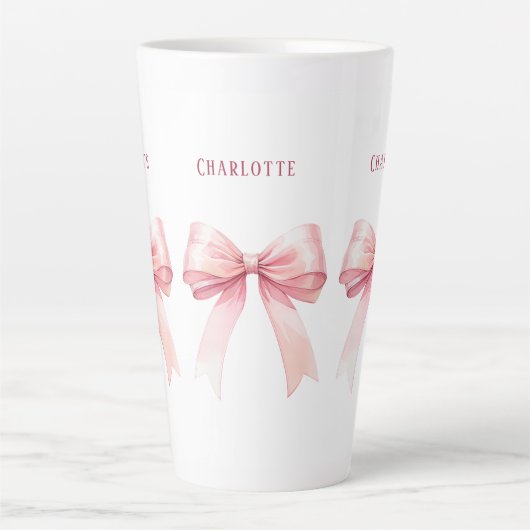 Tasse Latte Nom du script des arcs roses (Devant)