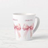 Tasse Latte Nom du script des arcs roses (Angle droit)
