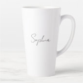 Tasse Latte Nom du script noir ou monogramme en blanc (Droite)