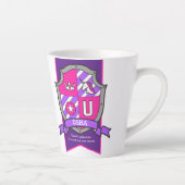 Tasse Latte Nom d'Usha signifiant lettre rose violet de cheval (Droite)