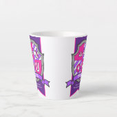 Tasse Latte Nom d'Usha signifiant lettre rose violet de cheval (Devant)