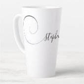 Tasse Latte Nom élégant en écriture cursive (Angle gauche)