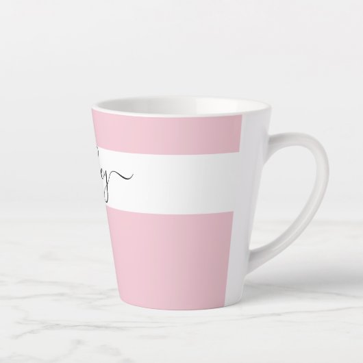 Tasse Latte Nom élégant en rose de typographie de script (Droite)