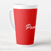Tasse Latte Nom élégant Minimaliste classique rouge chaud (Angle gauche)