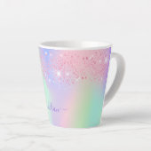 Tasse Latte Nom holographique rose violet (Angle droit)