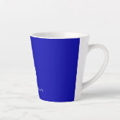 Tasse Latte Nom initial du monogramme blanc bleu royal (Droite)