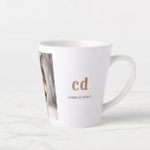 Tasse Latte Nom monogramme de la tête de loup (Droite)