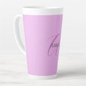 Tasse Latte Nom Monogramme Lettre initiale Orchid & Lilac (Angle gauche)