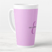 Tasse Latte Nom Monogramme Lettre initiale Orchid & Lilac (Angle gauche)