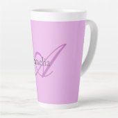 Tasse Latte Nom Monogramme Lettre initiale Orchid & Lilac (Angle droit)