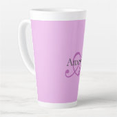 Tasse Latte Nom Monogramme Lettre initiale Orchid & Lilac (Angle gauche)
