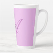 Tasse Latte Nom Monogramme Lettre initiale Orchid & Lilac (Droite)
