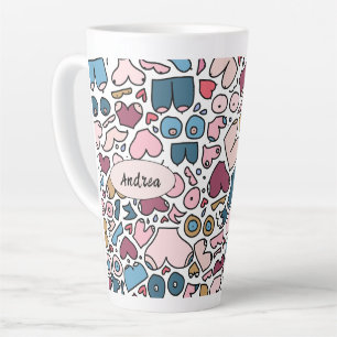 Tasse Latte Nom motif mammaire neutre