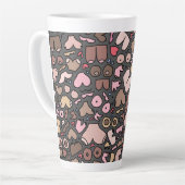 Tasse Latte Nom motif mammaire neutre (Angle gauche)