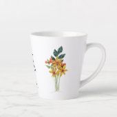 Tasse Latte Nom, Papier Fleurs Qualisées Mots Positifs 12oz (Droite)