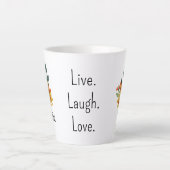Tasse Latte Nom, Papier Fleurs Qualisées Mots Positifs 12oz (Devant)