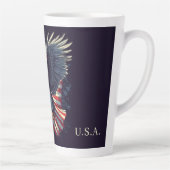 Tasse Latte Nom personnalisé Aigle américaine (Droite)