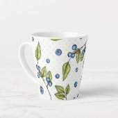 Tasse Latte Nom personnalisé Blueberries (Angle gauche)