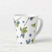 Tasse Latte Nom personnalisé Blueberries (Angle droit)