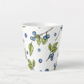 Tasse Latte Nom personnalisé Blueberries (Devant)