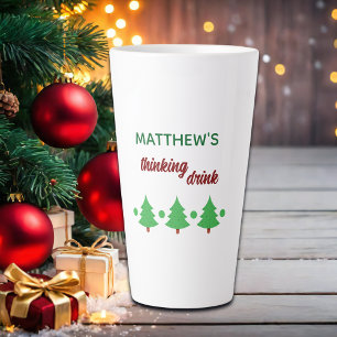 Tasse Latte Nom personnalisé Boisson Pensante Drôle Arbres de