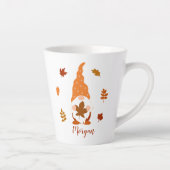 Tasse Latte Nom personnalisé Chute Gnome Chute Chute Feuille (Droite)