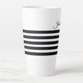 Tasse Latte Nom personnalisé Classic Blancs et Noirs (Devant)