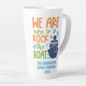 Tasse Latte Nom personnalisé / Croisière texte (Angle droit)