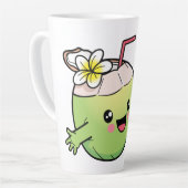 Tasse Latte Nom personnalisé Cute Coconuts (Angle gauche)