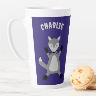 Tasse Latte Nom personnalisé déplaisant Halloween Wolf