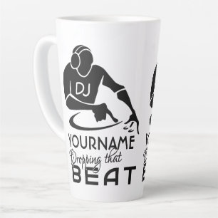 Tasse Latte Nom personnalisé DJ